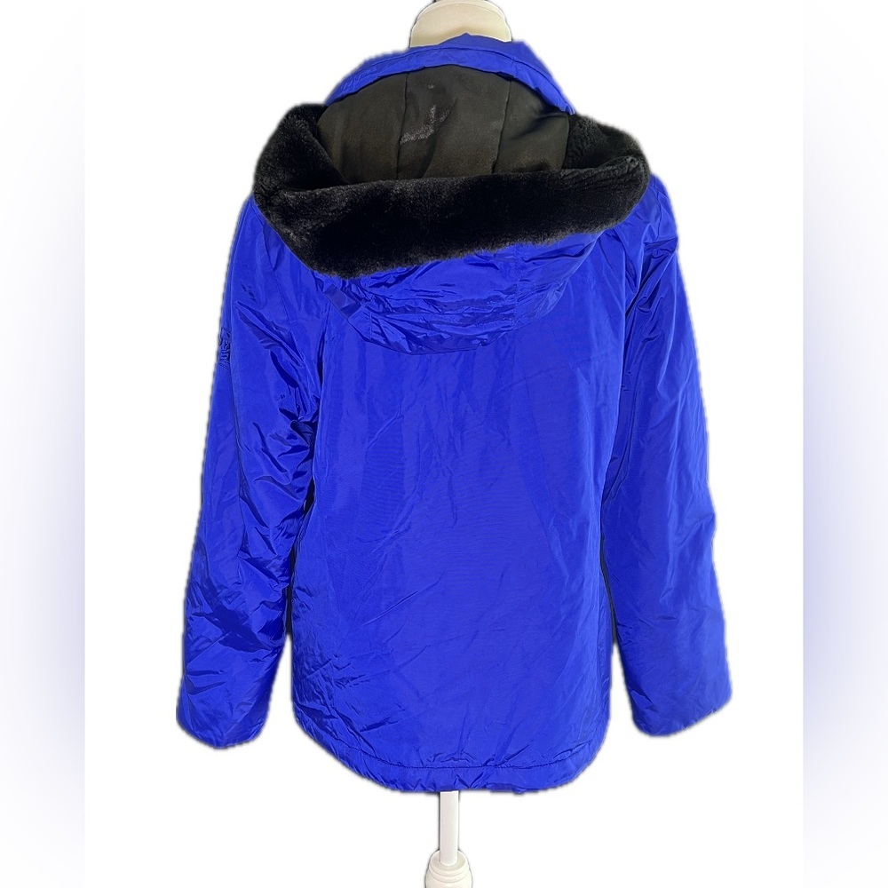 FERA Platinum Royal Blue Women's Snow Ski Jacket Faux Fur Hood 10 Ten Medium - Picture 2 of 10